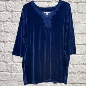 Woman Within Blue Tunic Long Sweater Women's Plus‎ Size 22/24